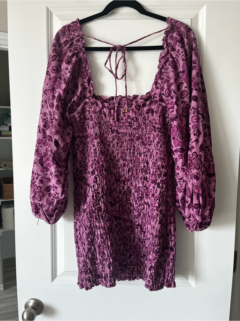 Free People Pink Purple Floral Smock it to Me